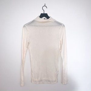 Cream Sheer Theory Turtleneck